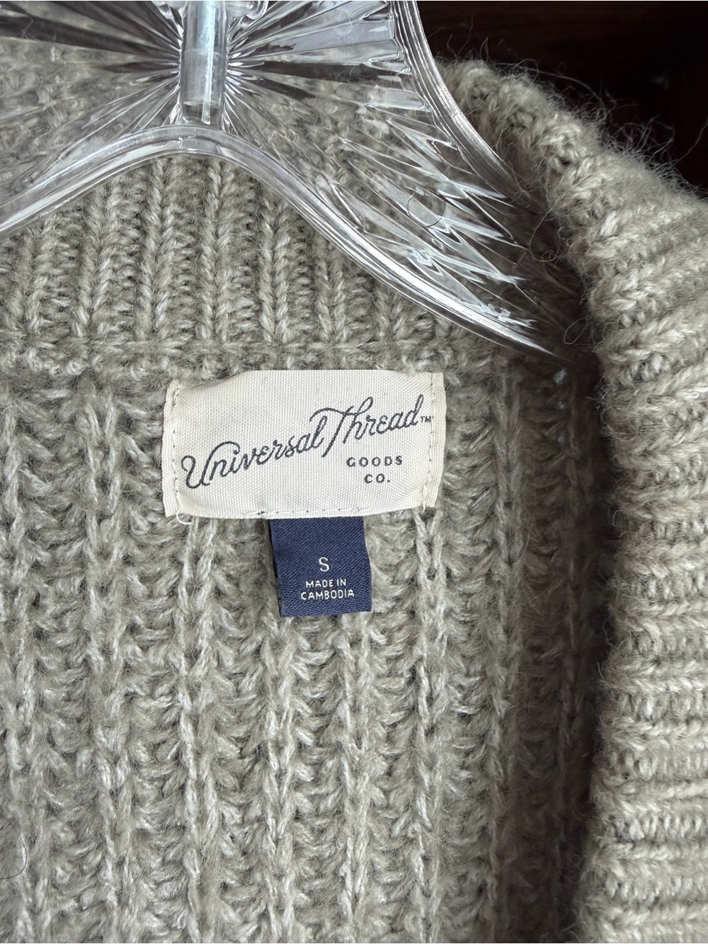 Universal Thread Chunky Knit Button-Front Cardigan Sweater - Taupe/green - Picture 3 of 4